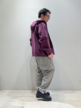 「イエベ」｜「アイテム（パーカー）」を使った、Yuuki Mizさん（メンズ・165cm）の冬コーディネート