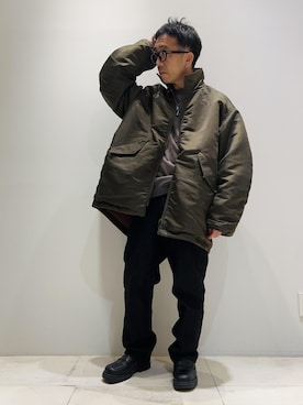 「リバーシブル」｜「アイテム（スラックス）」を使った、Yuuki Mizさん（メンズ・165cm）の秋コーディネート