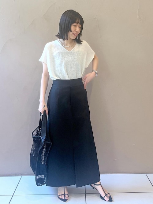 SALON adam et rope' スタイルアップハイウエストナロースカート ハイウエストナロースタイルアップスカート（スカート）｜SALON