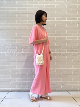 「R&D.M.Co OLDMAN’S TAILOR（オールドマンズテイラー）のアイテム」を使った、miku.さん（レディース・153cm）の夏コーディネート