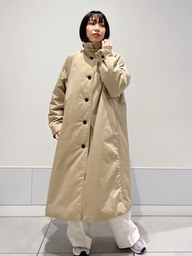 「トレンチ」｜「アイテム（ステンカラーコート）」を使った、miku.さん（レディース・153cm）の秋コーディネート