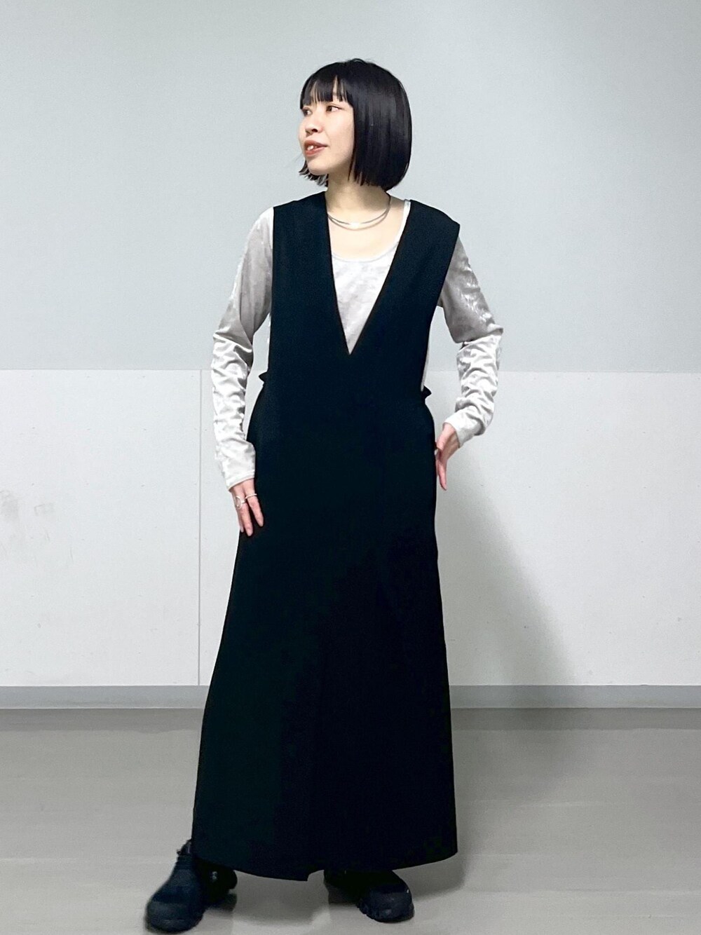 tシャツ クラッシュベロア2WAYロングスリーブTシャツ「セットアップ対応・洗える」 レディース クラッシュベロア2WAYロングスリーブTシャツ【セットアップ対応