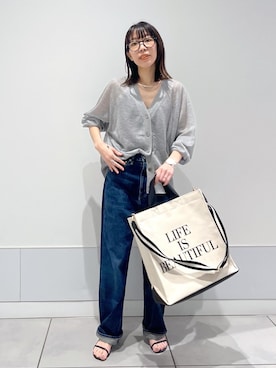 「Americana」｜「アイテム（デニムパンツ）」を使った、miku.さん（レディース・153cm）の夏コーディネート