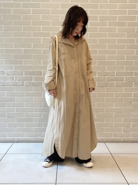 「秋トレンド2021」｜「アイテム（シャツワンピース）」を使った、miku.さん（レディース・153cm）の秋コーディネート