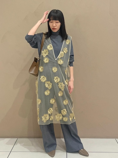 SALON adam et rope’ フラワーエンブロイダリーシアープルオーバ SALON adam et rope'｜フラワーエンブロイダリーシアープル