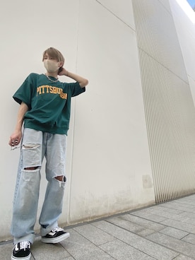 「SlashDate（スラッシュデイト）のアイテム」を使った、りっき〜さん（メンズ・170cm）の夏コーディネート