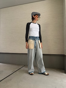 「Aeta（アエタ）のアイテム」を使った、おきゅさん（レディース・167cm）の春コーディネート