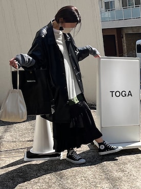 「TOGA PULLA（トーガ　プルラ）のアイテム（ワンピース/ドレス）」を使った、おきゅさん（レディース・167cm）の春コーディネート