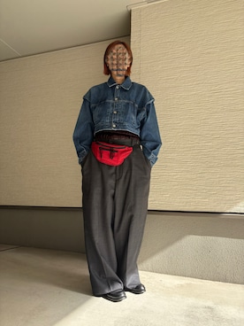 「アイテム（ボディバッグ/ウエストポーチ）」を使った、おきゅさん（レディース・167cm）の秋コーディネート