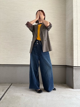 「アイテム（バレエシューズ）」を使った、おきゅさん（レディース・167cm）の秋コーディネート