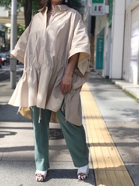 「VEGE（ベジ）のアイテム」を使った、クロマメさん（レディース・161cm）の夏コーディネート