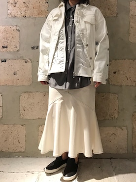 「ビーセカンド」｜「アイテム（ブルゾン）」を使った、クロマメさん（レディース・161cm）の冬コーディネート