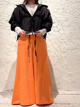 「AULA AILA」｜「アイテム（ブルゾン）」を使った、クロマメさん（レディース・161cm）の春コーディネート