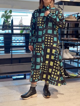 「RUMCHE（ラムシェ）のアイテム」を使った、クロマメさん（レディース・161cm）の春コーディネート