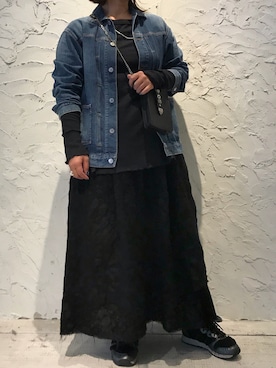 「ジージャン」｜「アイテム（ブルゾン）」を使った、クロマメさん（レディース・161cm）の冬コーディネート