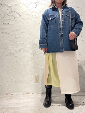 「ビーセカンド」｜「アイテム（ワンピース/ドレス）」を使った、クロマメさん（レディース・161cm）の冬コーディネート