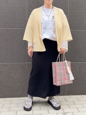 「Toironier（トワロニエ）のアイテム（その他アウター）」を使った、クロマメさん（レディース・161cm）の夏コーディネート