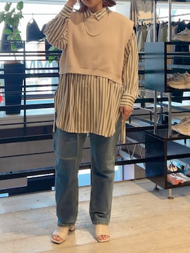 「B'2nd（ビーセカンド）のアイテム」を使った、クロマメさん（レディース・161cm）の春コーディネート