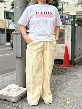 「schott（ショット）のアイテム」を使った、クロマメさん（レディース・161cm）の夏コーディネート