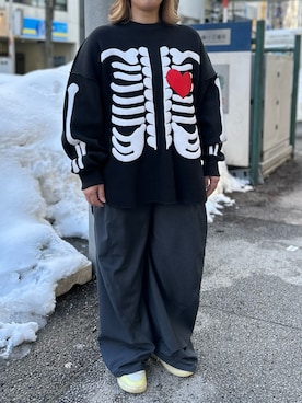 「DISCOVERED（ディスカバード）のアイテム」を使った、クロマメさん（レディース・161cm）の冬コーディネート