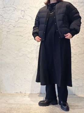 「ビーセカンド」｜「アイテム（ワンピース/ドレス）」を使った、クロマメさん（レディース・161cm）の冬コーディネート