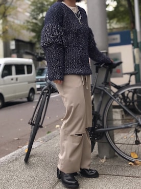 「EARIH（アーリ）のアイテム」を使った、クロマメさん（レディース・161cm）の秋コーディネート