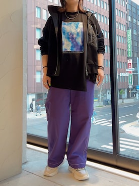 「IJIIT&Co.（イジットアンドコー）のアイテム」を使った、クロマメさん（レディース・161cm）の春コーディネート