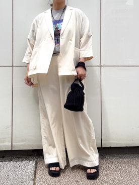 「B'2nd（ビーセカンド）のアイテム」を使った、クロマメさん（レディース・161cm）の春コーディネート