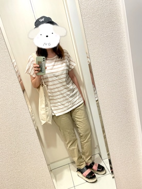 「Honeys（ハニーズ）のアイテム（チノパンツ）」を使った、きぃすけさん（レディース・159cm）の夏コーディネート