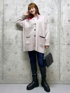 「PAGEBOY（ページボーイ）のチェーンスタッズショルダー（ショルダーバッグ）」を使った、みはさん（レディース・155cm）の秋コーディネート