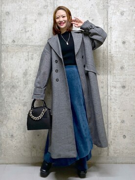 「袖ボリューム」｜「アイテム（その他アウター）」を使った、みはさん（レディース・155cm）の秋コーディネート