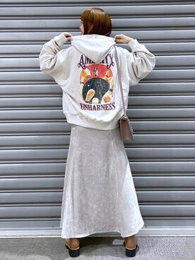 「PAGEBOY（ページボーイ）のチェーンスタッズショルダー（ショルダーバッグ）」を使った、みはさん（レディース・155cm）の秋コーディネート