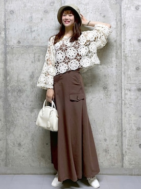 「PBLIM（ページボーイリム）のPAGEBOYLIM/ロゴ刺繍バケットハット2（ハット）」を使った、みはさん（レディース・155cm）の夏コーディネート