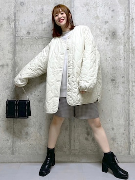 「PAGEBOY（ページボーイ）のチェーンスタッズショルダー（ショルダーバッグ）」を使った、みはさん（レディース・155cm）の秋コーディネート