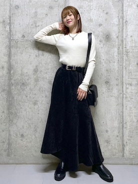 「PAGEBOY（ページボーイ）のビスチェライクレイヤードプルオーバー（ニット/セーター）」を使った、みはさん（レディース・155cm）の秋コーディネート