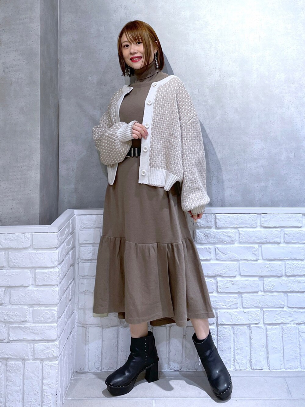 しまページ GLOBAL WORK（グローバルワーク）の「2WAY編み柄プルオーバー