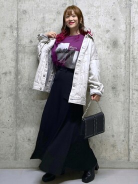 「グラフィックＴ」｜「アイテム（ブルゾン）」を使った、みはさん（レディース・155cm）の秋コーディネート