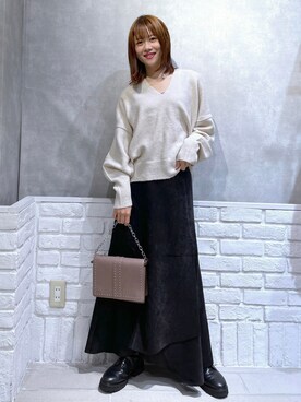 「PAGEBOY（ページボーイ）のチェーンスタッズショルダー（ショルダーバッグ）」を使った、みはさん（レディース・155cm）の秋コーディネート