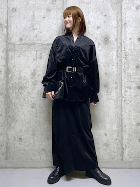 「PAGEBOY（ページボーイ）のチェーンスタッズショルダー（ショルダーバッグ）」を使った、みはさん（レディース・155cm）の秋コーディネート