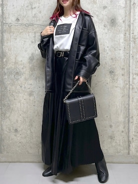 「PAGEBOY（ページボーイ）のチェーンスタッズショルダー（ショルダーバッグ）」を使った、みはさん（レディース・155cm）の秋コーディネート