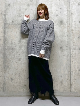 「ストレッチブーツ」｜みはさん（レディース・155cm・20代）の冬コーディネート