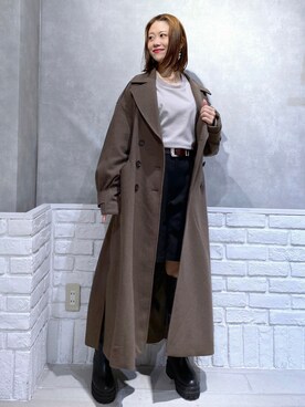 「PAGEBOY」｜「アイテム（ダウンジャケット/コート）」を使った、みはさん（レディース・155cm）の秋コーディネート
