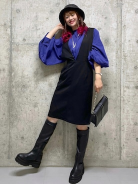 「PAGEBOY（ページボーイ）のチェーンスタッズショルダー（ショルダーバッグ）」を使った、みはさん（レディース・155cm）の秋コーディネート