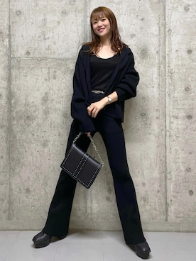 「PAGEBOY（ページボーイ）のチェーンスタッズショルダー（ショルダーバッグ）」を使った、みはさん（レディース・155cm）の秋コーディネート