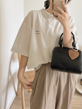 「アイテム（ボストンバッグ）」を使った、chocoさん（レディース・153cm）の夏コーディネート