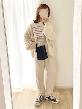 「スウェットギャザーパンツ」｜chocoさん（レディース・153cm）の冬コーディネート