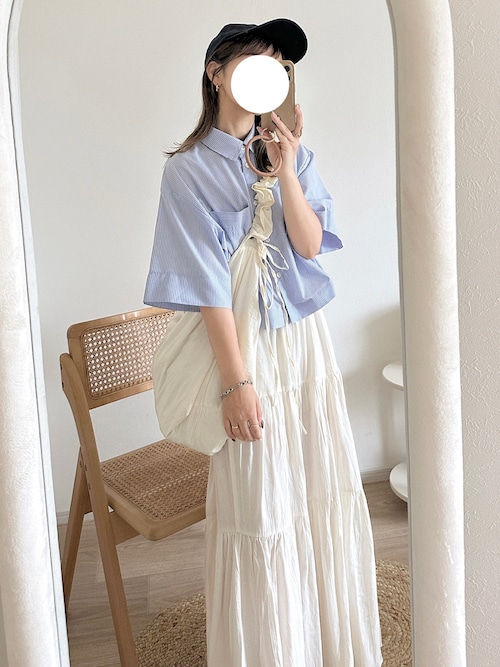セール】楊柳ティアードロングスカート（スカート）｜andme