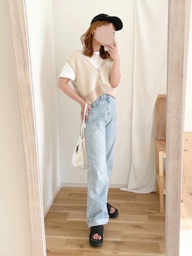「chocomee（チョコミー）のアイテム（パンツ）」を使った、chocoさん（レディース・153cm）の夏コーディネート