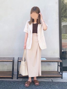 「Bab（バブ）のアイテム（サンダル）」を使った、chocoさん（レディース・153cm）の夏コーディネート