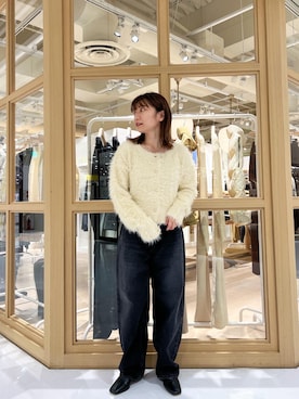 「mystic（ミスティック）のアイテム（デニムパンツ）」を使った、𝗇𝖺𝗍𝗌𝗎𝗆𝗂さん（レディース・150cm）の秋コーディネート